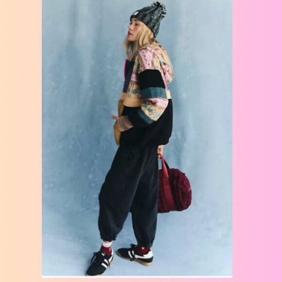 Free People To The Peak Quarter Zip Hot Pink Fairisle Combo NWT - FACTORY SEALED - Picture 6 of 11